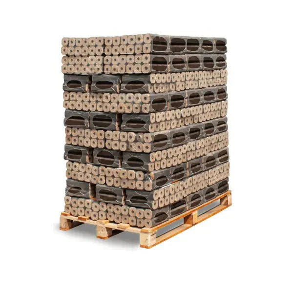 4,8 kWh/kg, Heizfuxx PiniKay Quadro Holzbriketts – 960 kg (96×10 kg), Hartholz, Vierkant mit Loch